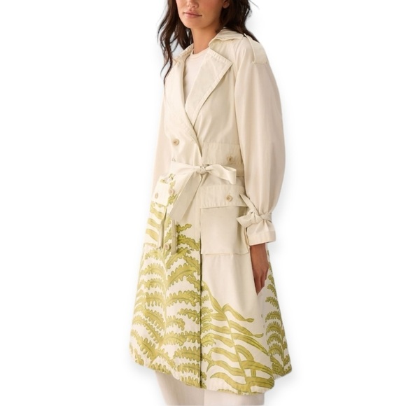 ANTHROPOLOGIE Tropical Printed Oversized Trench Coat Spring Unique Size M NEW - Picture 13 of 15